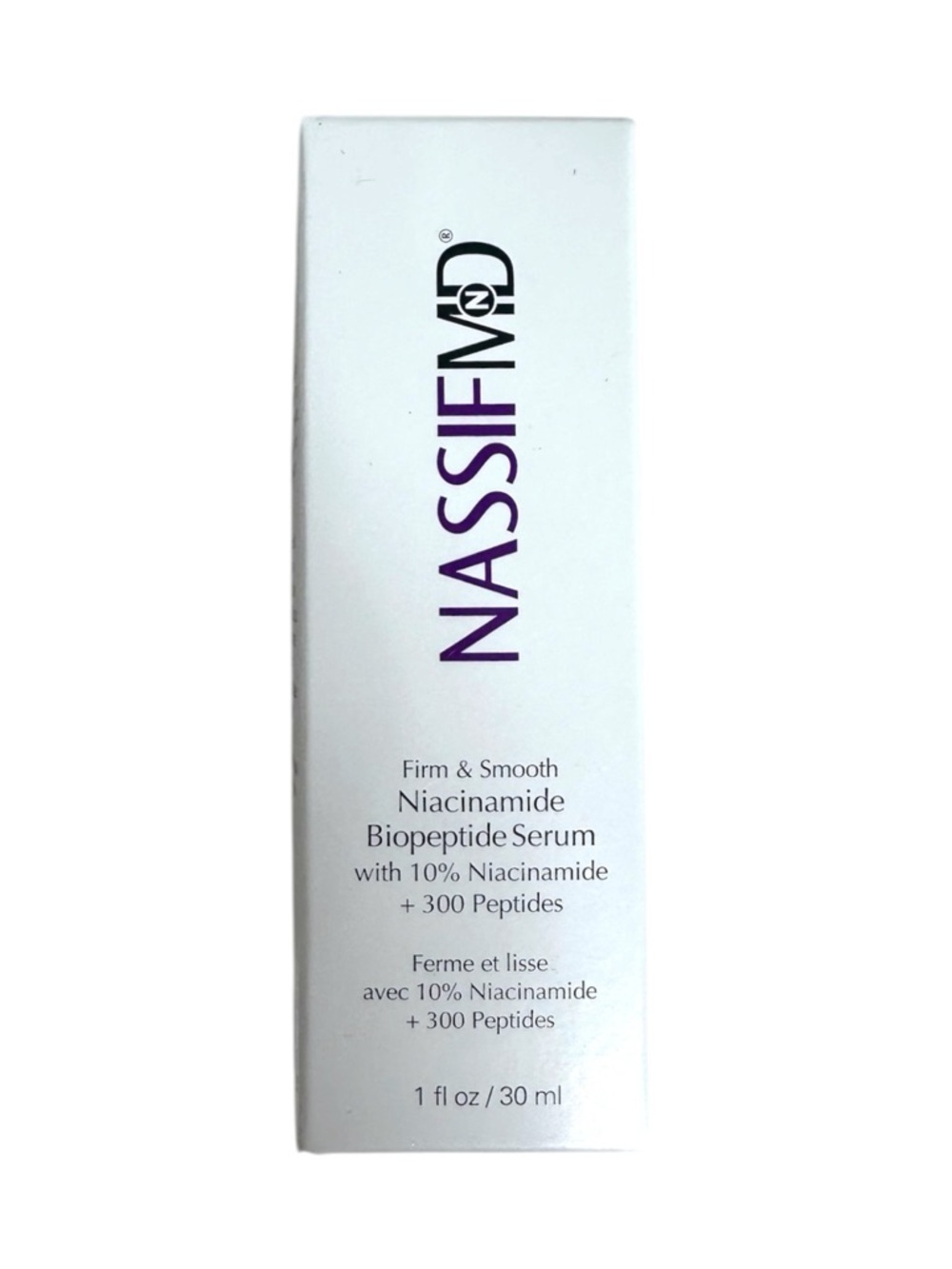 NIB NassifMD Niacinamide Biopetide Serum 10% Niacinamide 30ml Firm Smooth Luxury